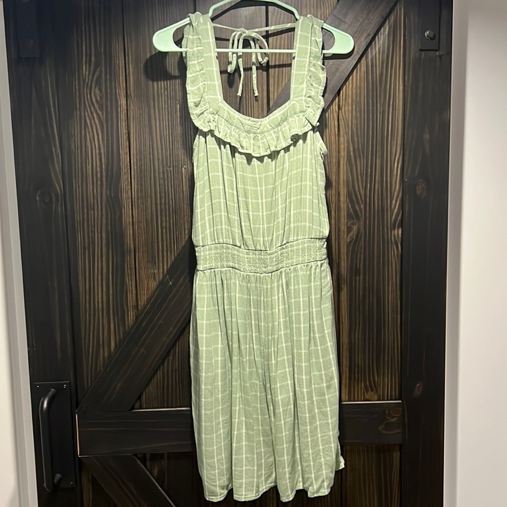 Plaid green Maurices Dress with pockets